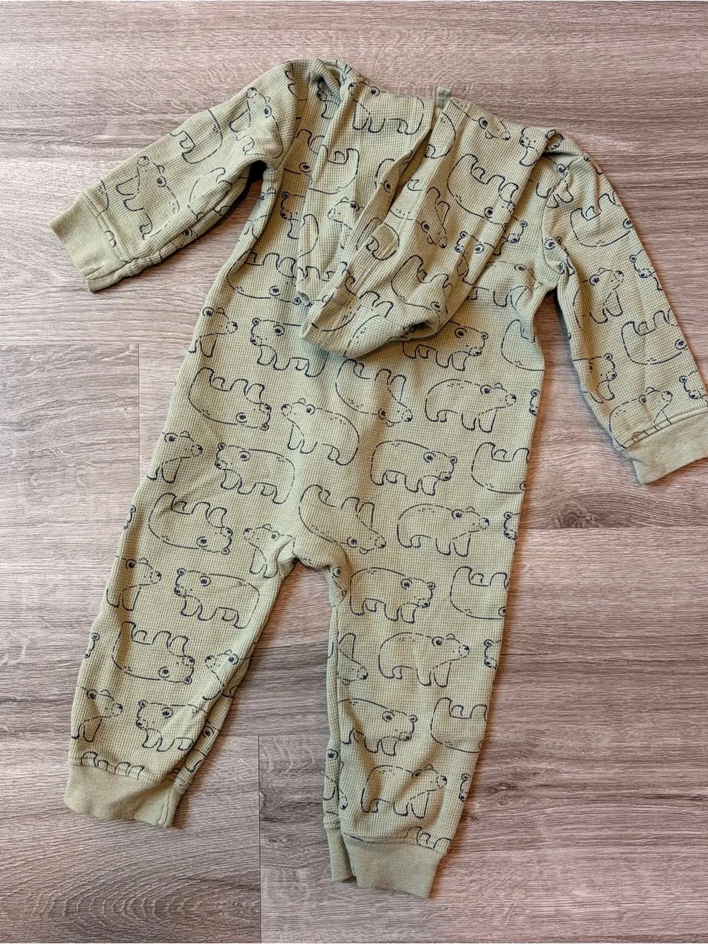 Carter's baby boys bear print zip up jumpsuit with hood